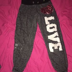 Dark grey “love” sweatpants